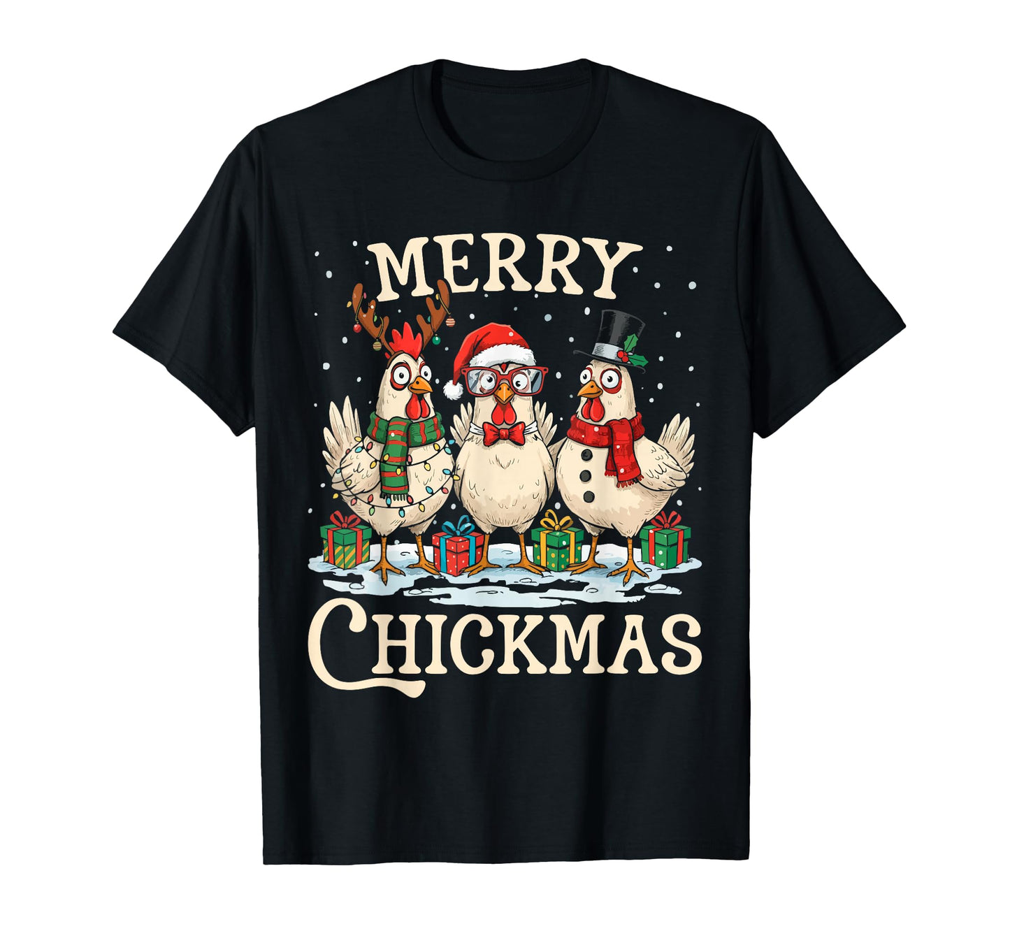 Chicken Santa Hat Merry Chickmas Farm T-Shirt - Streetwear Style Unisex - T-Shirt, Sweatshirt, Hoodie