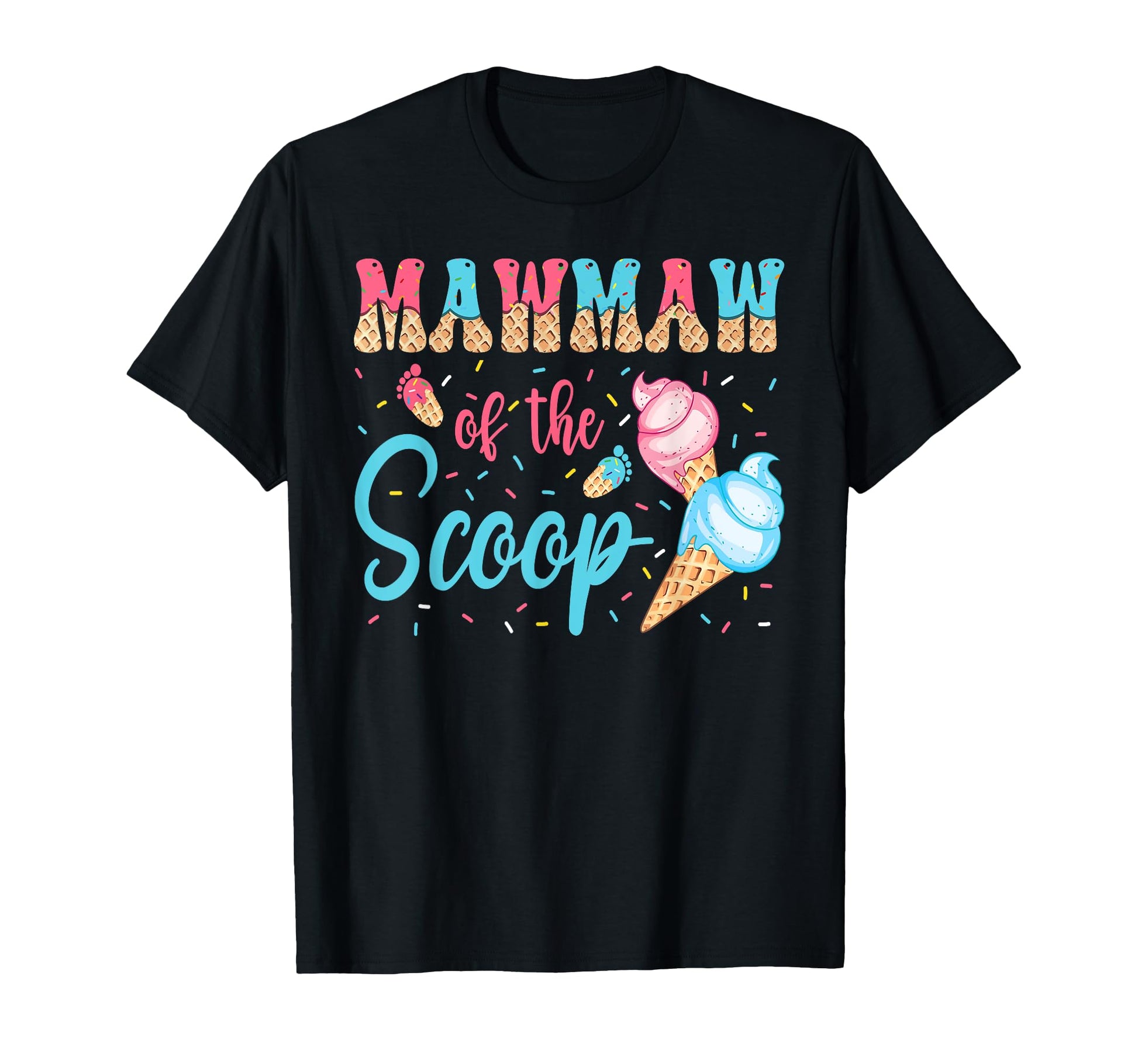 Mawmaw Scoop Ice Cream Gender Reveal Shower T-Shirt - Unique Graphic Unisex - T-Shirt, Sweatshirt, Hoodie