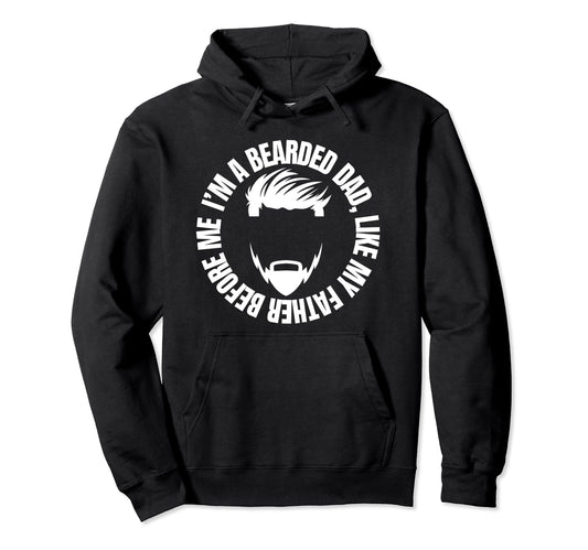 Bearded Dad Mens Beard Funny Superhero Hoodie - Custom Art Print Men Women - T-Shirt, Sweatshirt, Hoodie