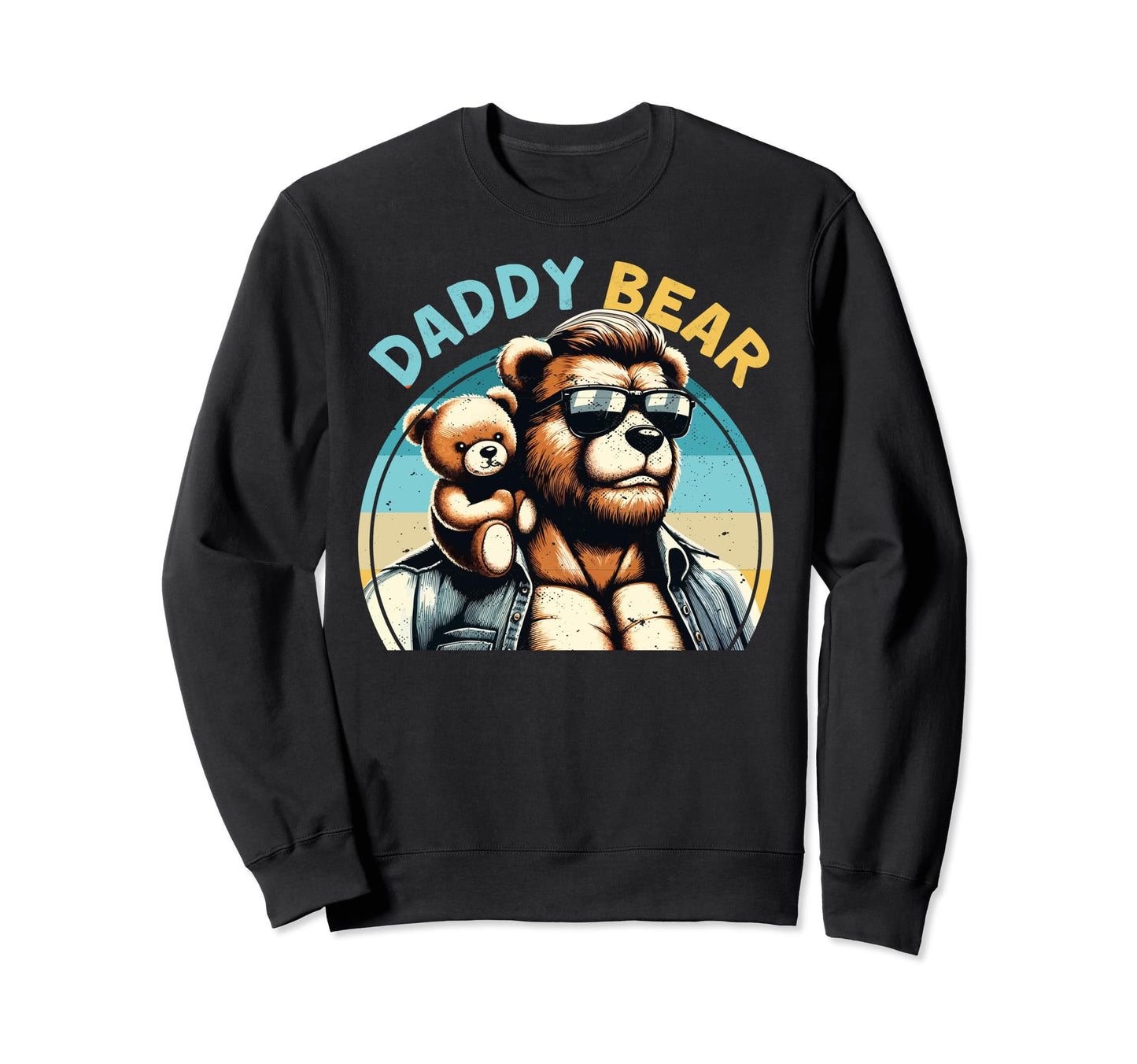 Muscular Daddy Bear Fathers Day Bear Sweatshirt - Custom Art Print Unisex - T-Shirt, Sweatshirt, Hoodie