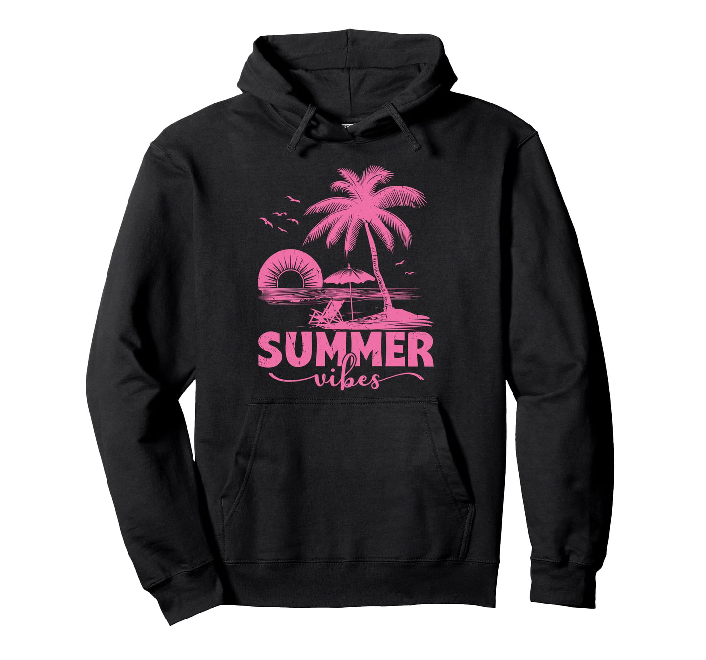Summer Vibes Tropical Beach Sunset Family Hoodie - Graphic Print Men Women - T-Shirt, Sweatshirt, Hoodie