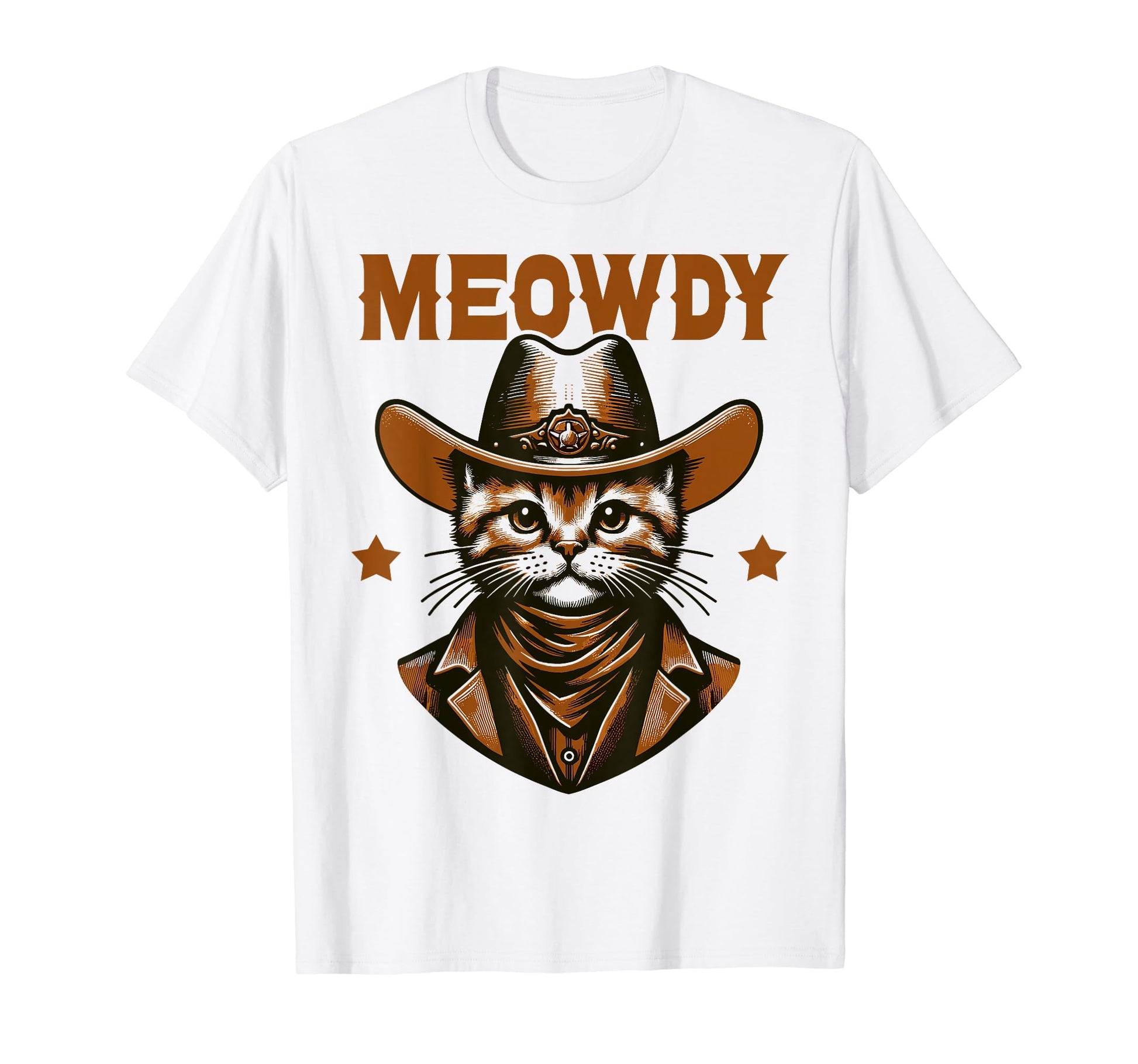 Meowdy Funny Cat Wearing Cowboy Hat T-Shirt - Trendy Graphic Unisex - T-Shirt, Sweatshirt, Hoodie