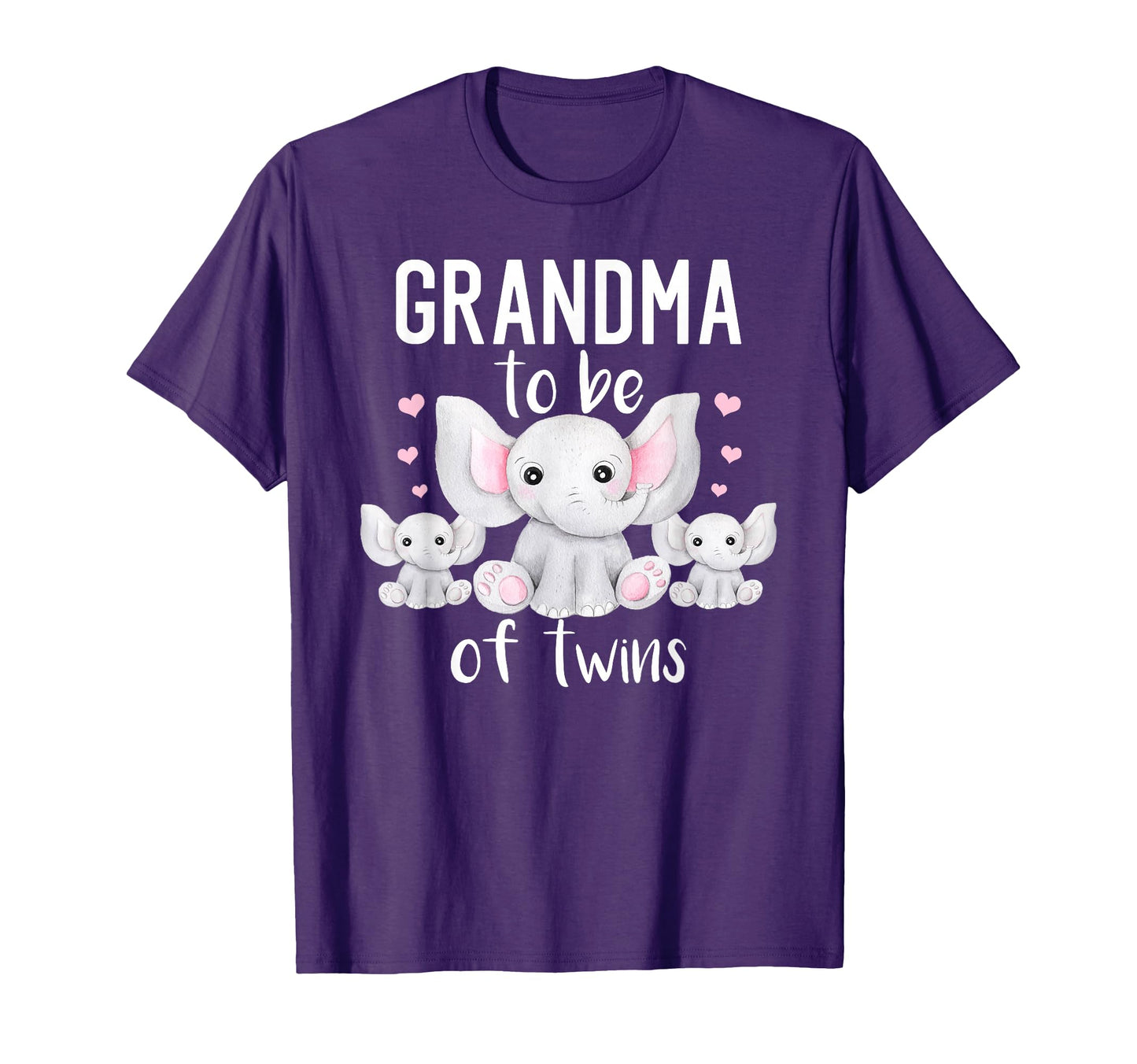 Grandma To Be Twins Elephant Shower T-Shirt - Novelty Apparel Men Women - T-Shirt, Sweatshirt, Hoodie
