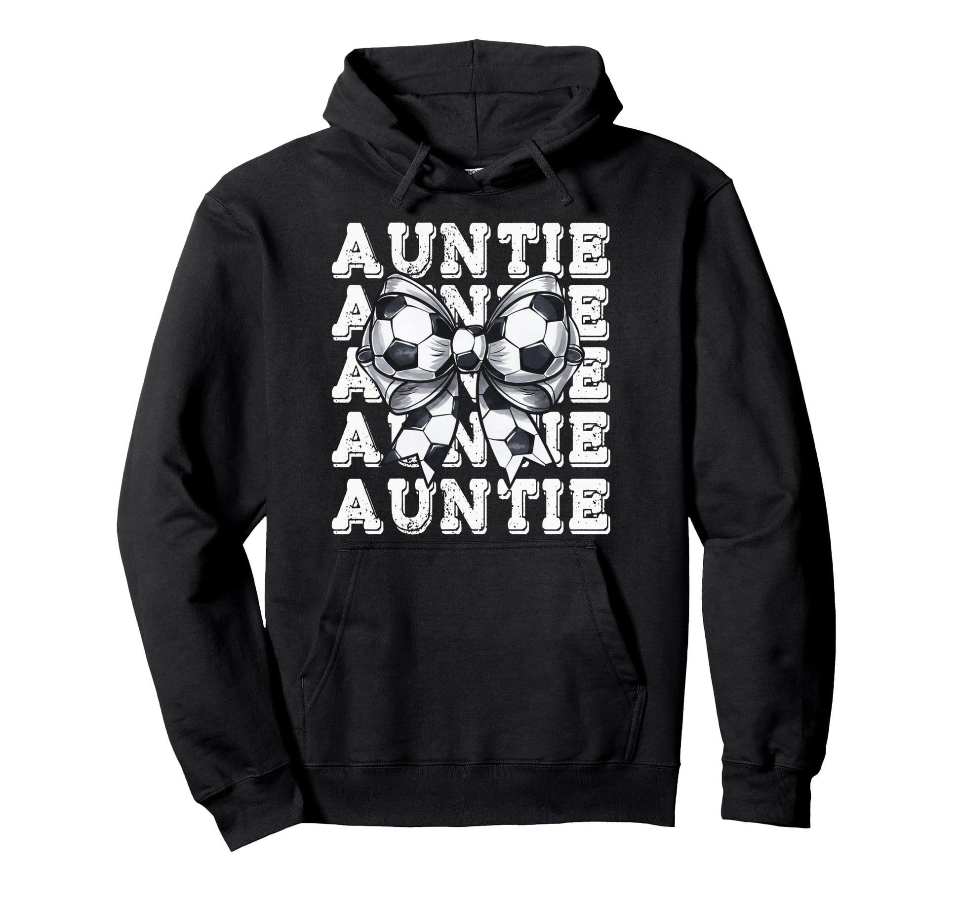 Coquette Soccer Auntie Matching Family Bow Hoodie - Unique Graphic Unisex - T-Shirt, Sweatshirt, Hoodie