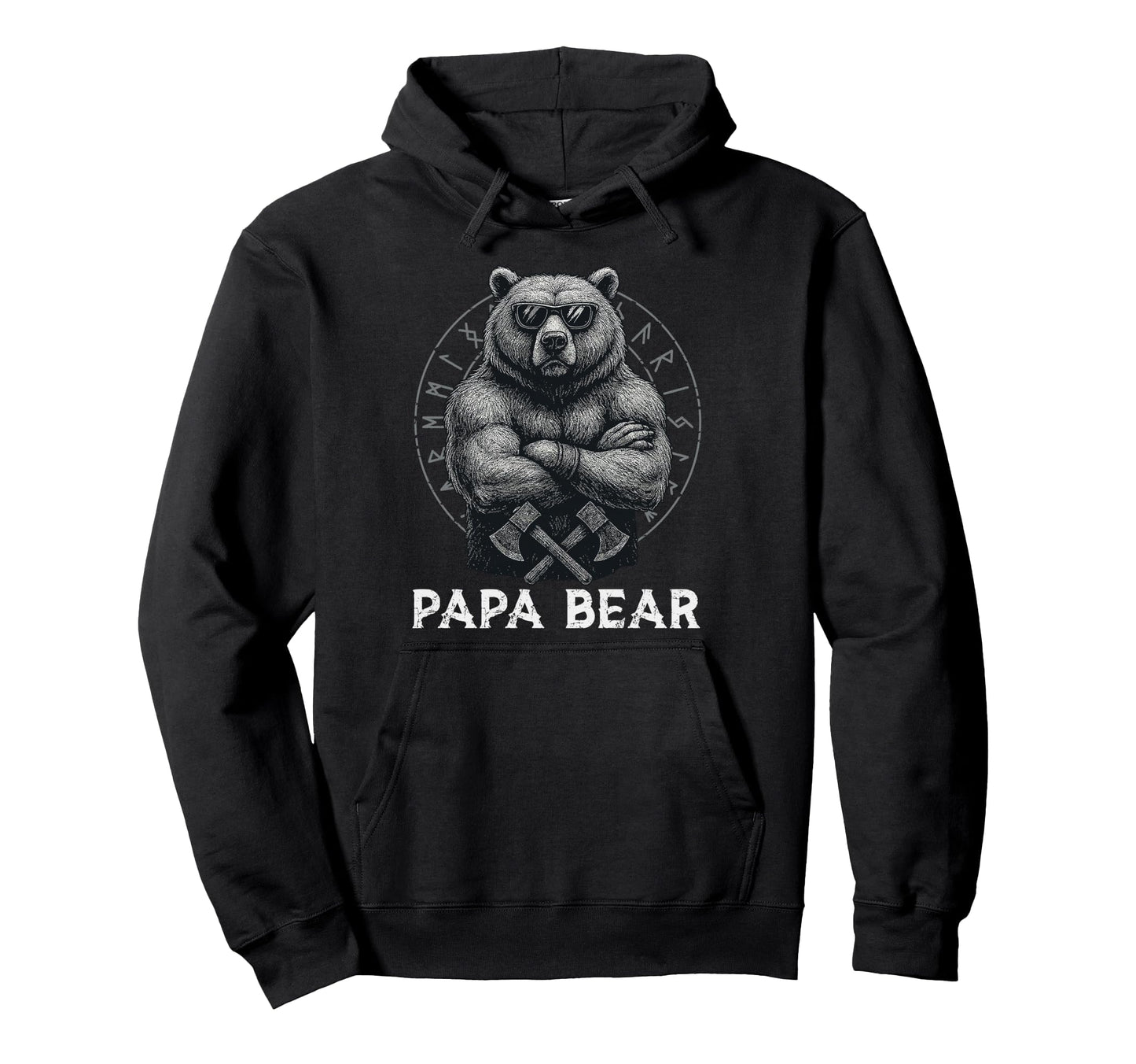 Papa Bear Viking Bear Warrior Odin Hoodie - Novelty Apparel for Adults - T-Shirt, Sweatshirt, Hoodie