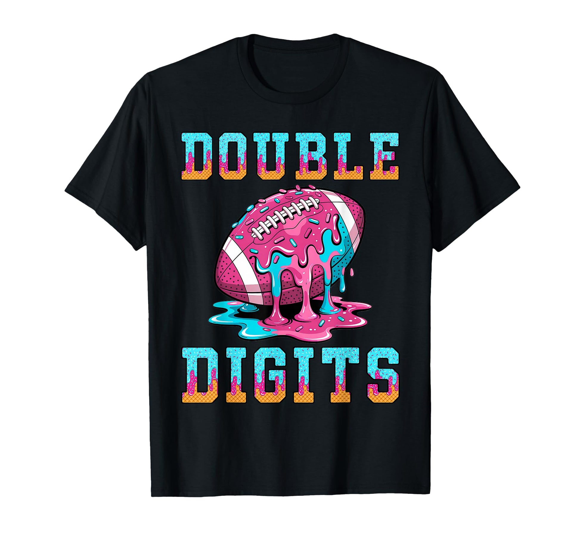 Football 10Th Birthday Double Digits Ice T-Shirt - Graphic Print Unisex - T-Shirt, Sweatshirt, Hoodie