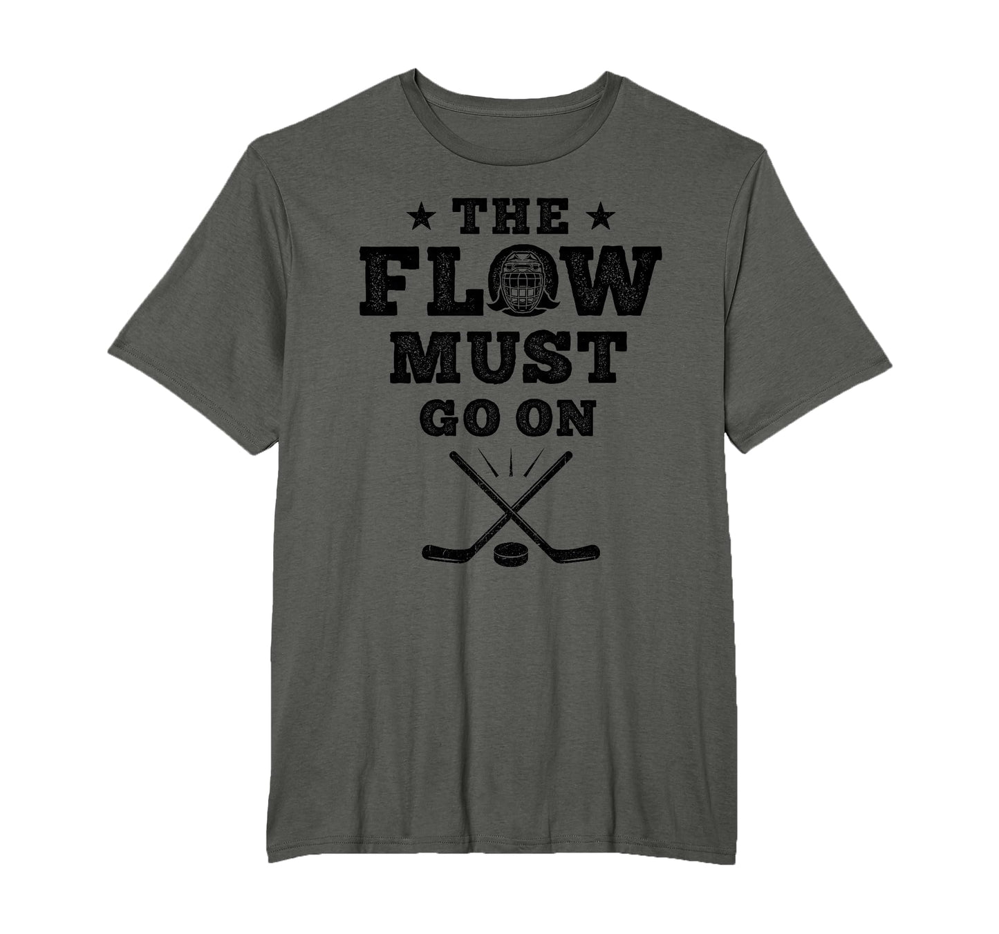 Flow Must Go Funny Hockey Hair Dad T-Shirt - Streetwear Style for Adults - T-Shirt, Sweatshirt, Hoodie