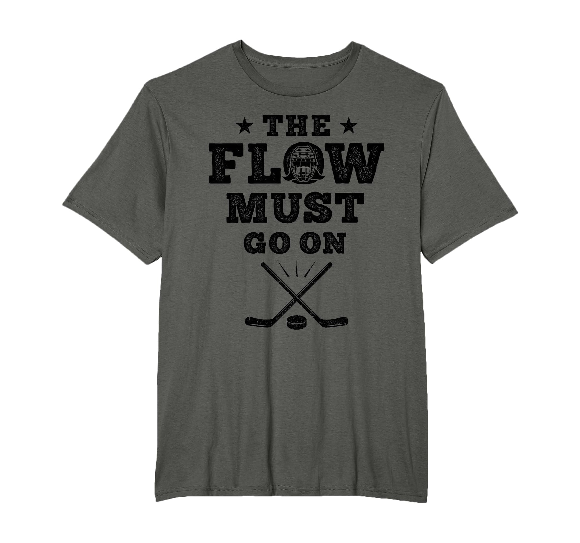 Flow Must Go Funny Hockey Hair Dad T-Shirt - Streetwear Style for Adults - T-Shirt, Sweatshirt, Hoodie