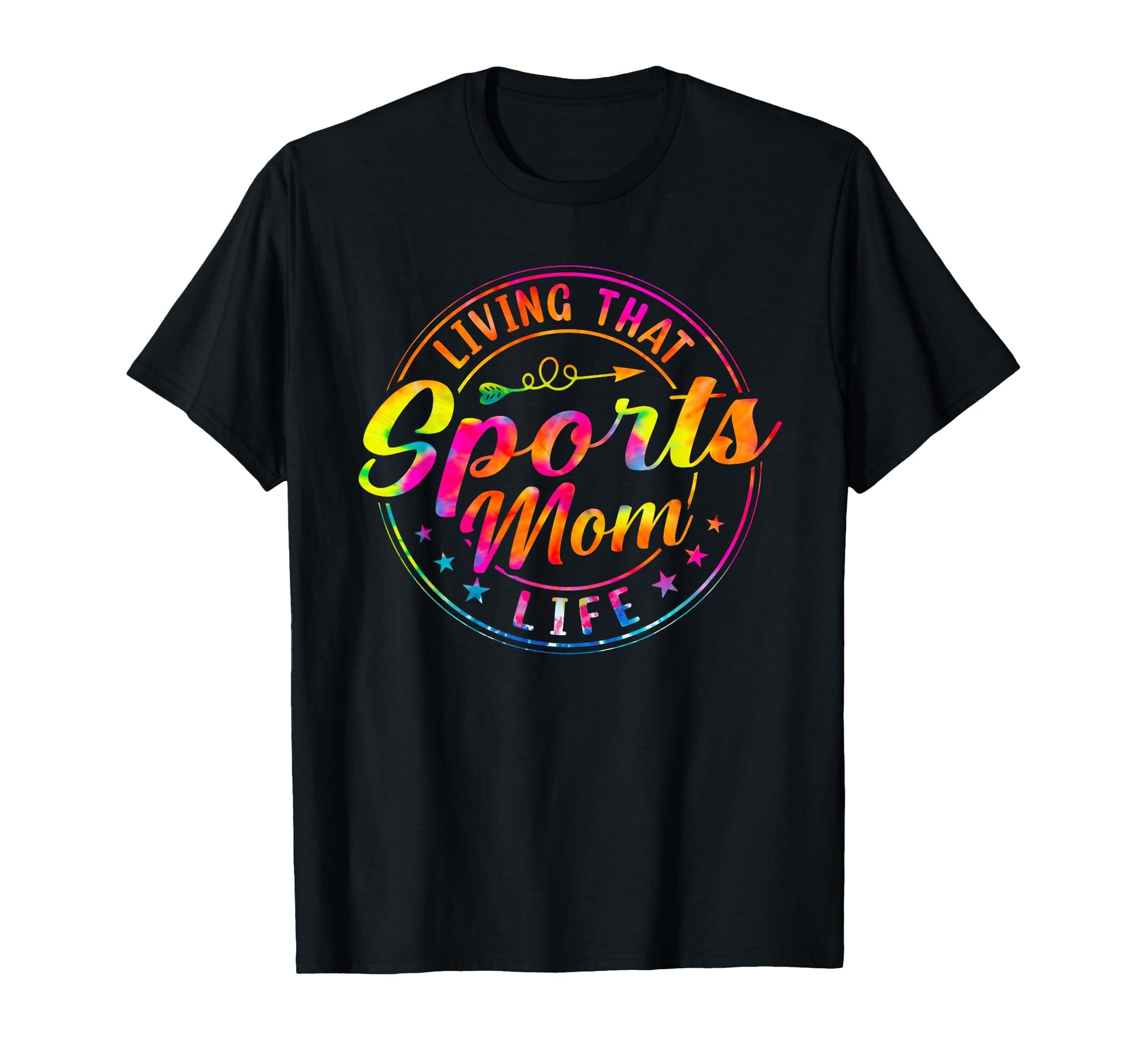 Living That Sports Mom Life Tie Dye T-Shirt - Unique Graphic Unisex - T-Shirt, Sweatshirt, Hoodie