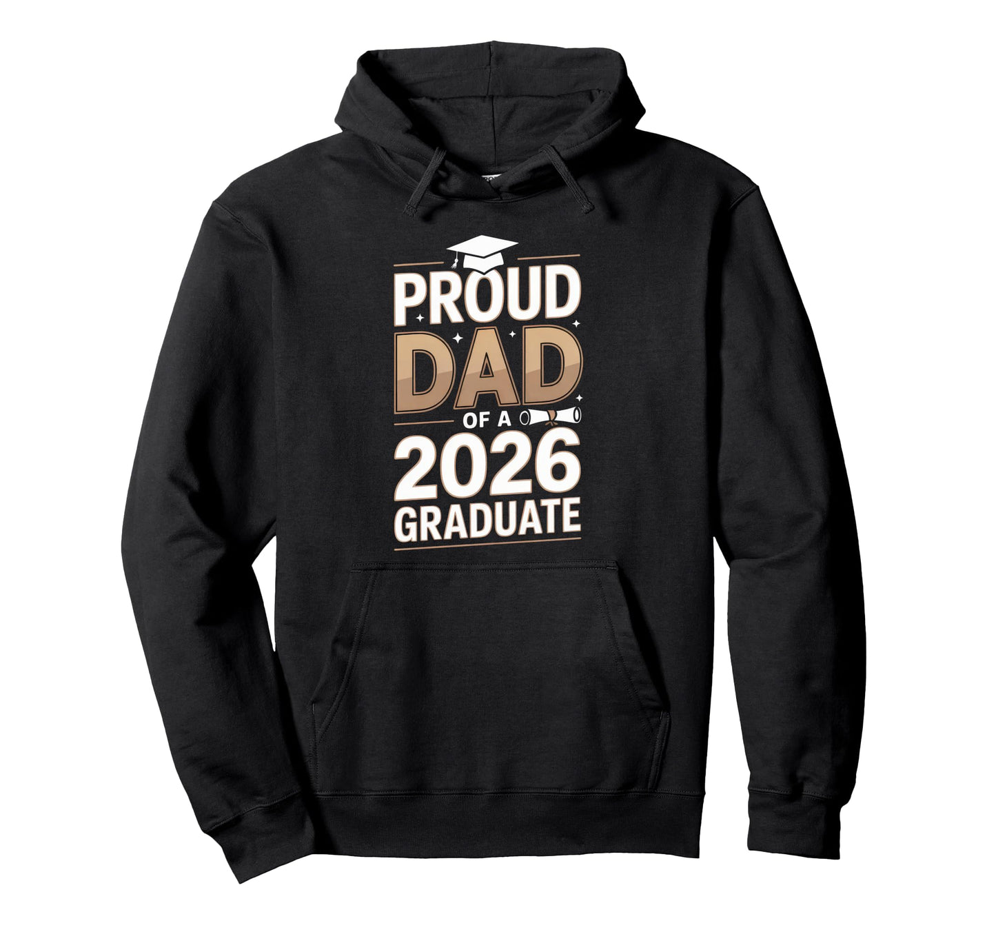 Proud Dad 2026 Graduate Minimal Hoodie - Minimalist Print for Adults - T-Shirt, Sweatshirt, Hoodie