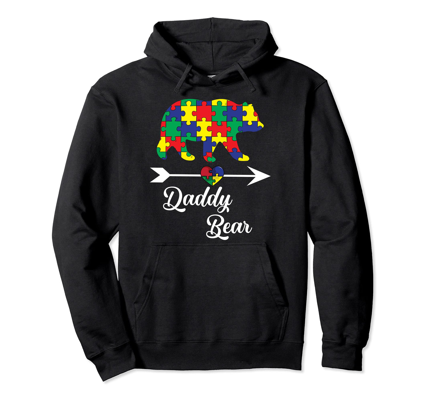 Daddy Bear Puzzle Autism Awareness Dad Hoodie - Graphic Print for Adults - T-Shirt, Sweatshirt, Hoodie