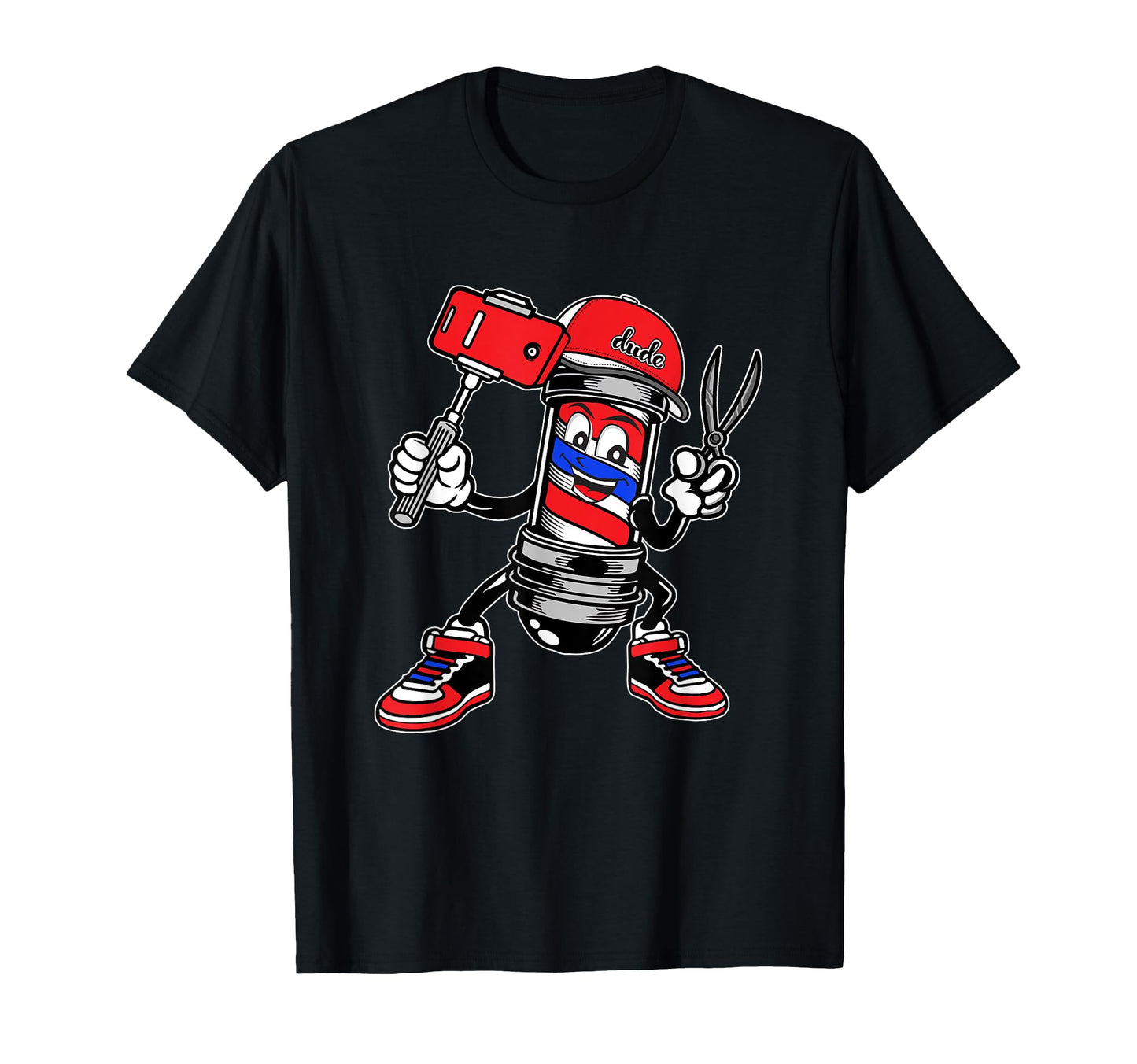 Barbershop Barber Pole Hairdresser T-Shirt - Fun Novelty Design for Adults - T-Shirt, Sweatshirt, Hoodie