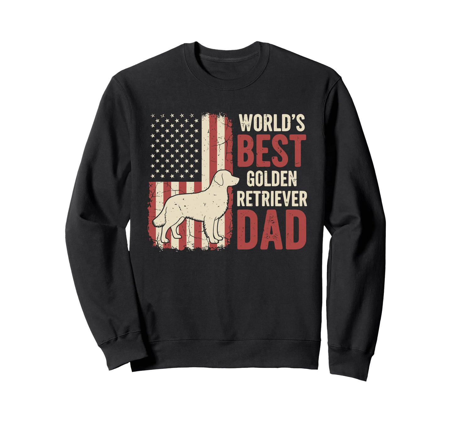 American Flag Worlds Best Golden Sweatshirt - Custom Art Print Unisex - T-Shirt, Sweatshirt, Hoodie
