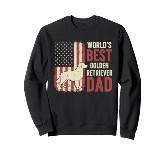 American Flag Worlds Best Golden Sweatshirt - Custom Art Print Unisex - T-Shirt, Sweatshirt, Hoodie