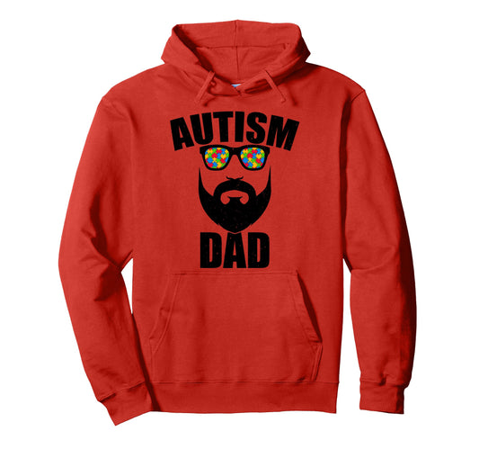 Autism Dad Beard Bearded April Hoodie - Minimalist Print for Adults - T-Shirt, Sweatshirt, Hoodie