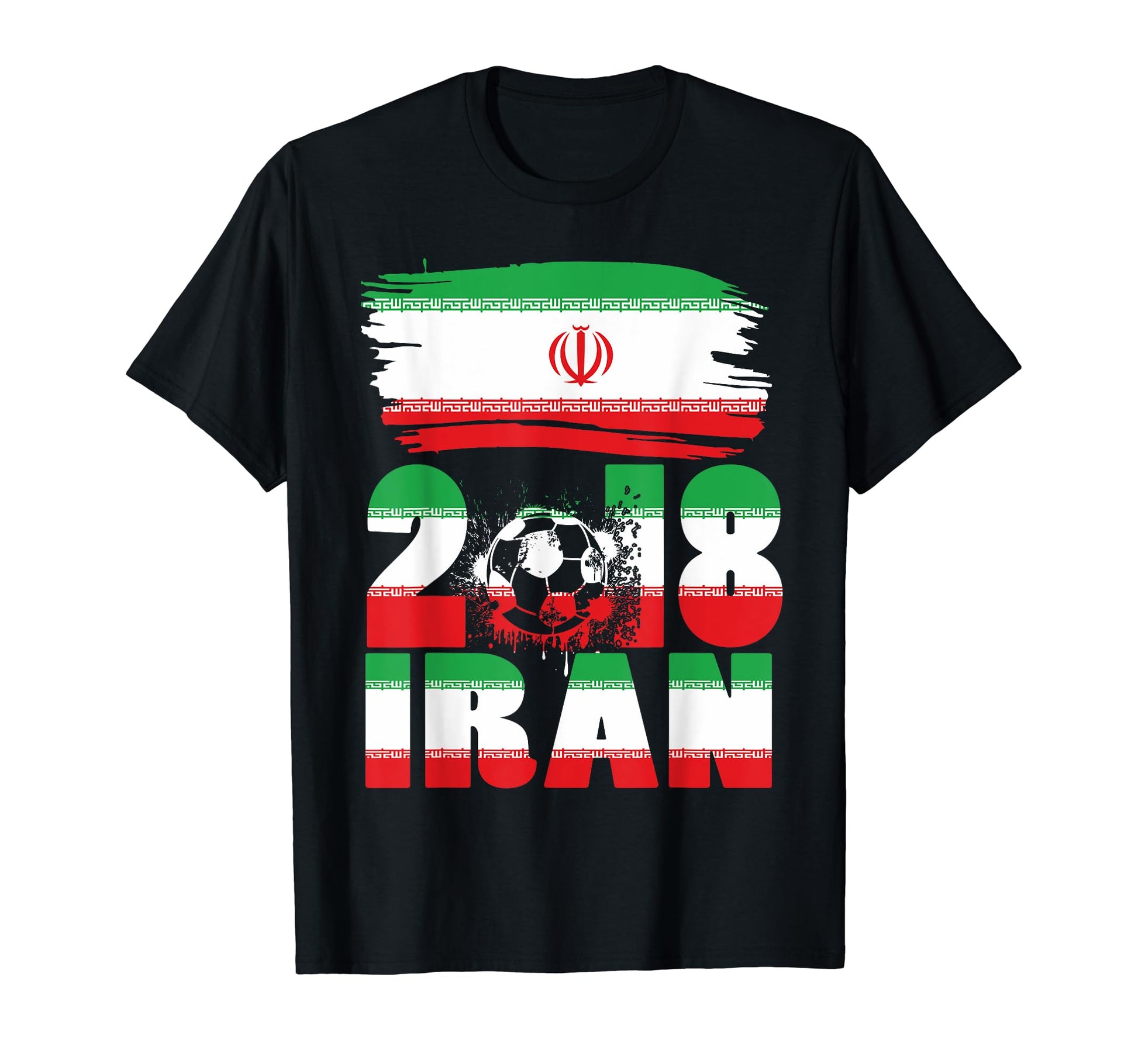 Iran Flag Ira Soccer Football 2018 T-Shirt - Minimalist Print for Adults - T-Shirt, Sweatshirt, Hoodie