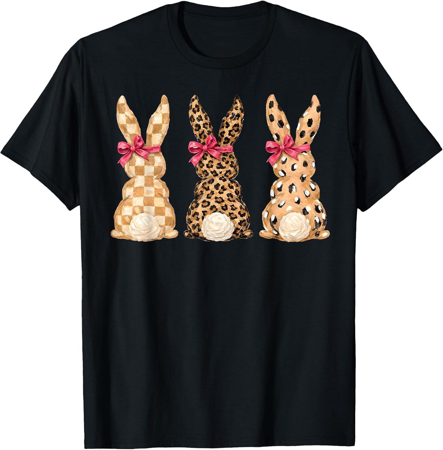 Happy Easter Leopard Bunny Coquette Bow Lat Unisex T-shirt, Sweatshirt, Hoodie, Long Sleeve Tee - T-Shirt, Sweatshirt, Hoodie