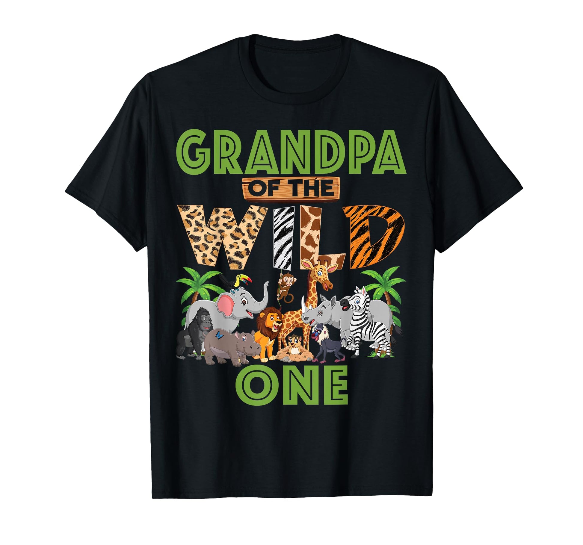 1St Birthday Zoo Safari Jungle Grandpa T-Shirt - Unique Graphic Men Women - T-Shirt, Sweatshirt, Hoodie