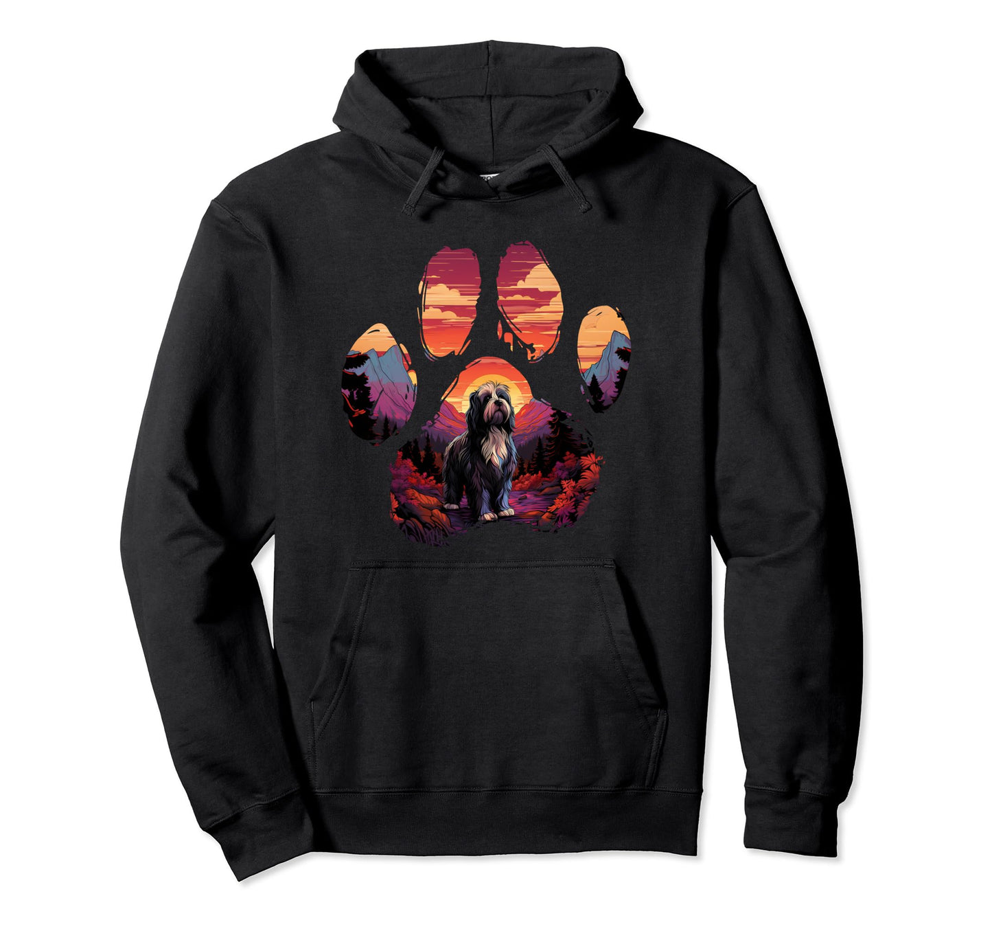 Bearded Collie Paw Mountain Dog Mom Hoodie - Aesthetic Graphic for Adults - T-Shirt, Sweatshirt, Hoodie