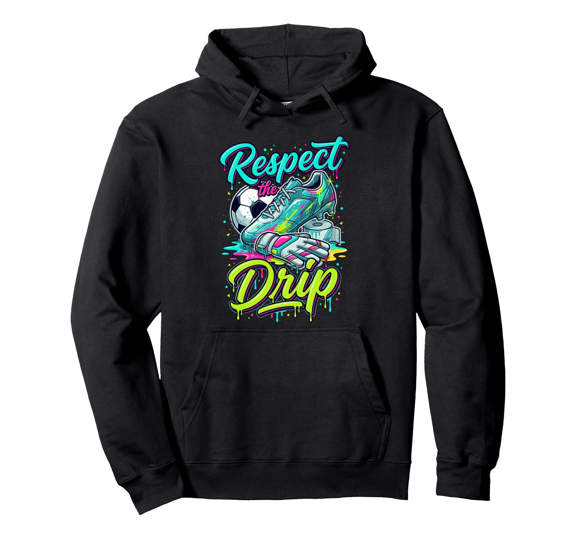 Respect Drip Soccer Drip Ice Cream Drip Hoodie - Trendy Graphic for Adults - T-Shirt, Sweatshirt, Hoodie