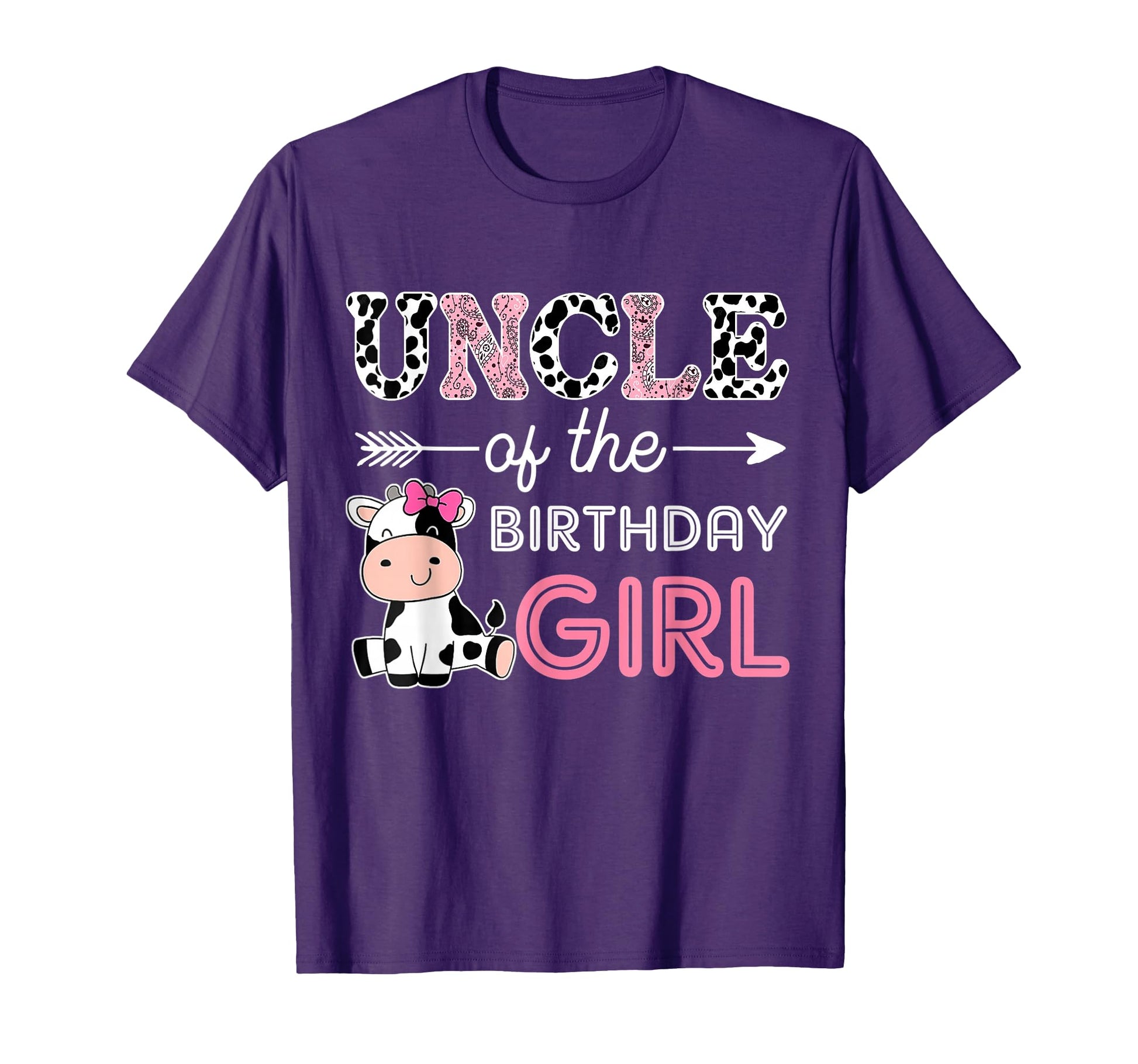 Uncle Birthday Farm Cow Uncle Matching T-Shirt - Trendy Graphic Unisex - T-Shirt, Sweatshirt, Hoodie