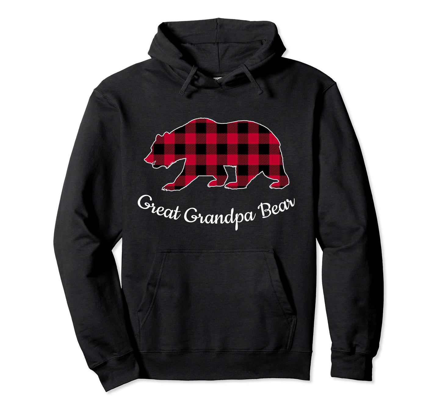 Great Grandpa Bear Pajama Red Buffalo Hoodie - Graphic Print for Adults - T-Shirt, Sweatshirt, Hoodie