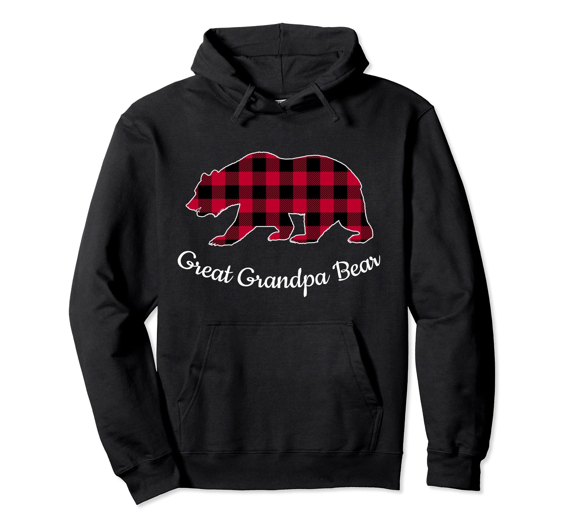 Great Grandpa Bear Pajama Red Buffalo Hoodie - Graphic Print for Adults - T-Shirt, Sweatshirt, Hoodie