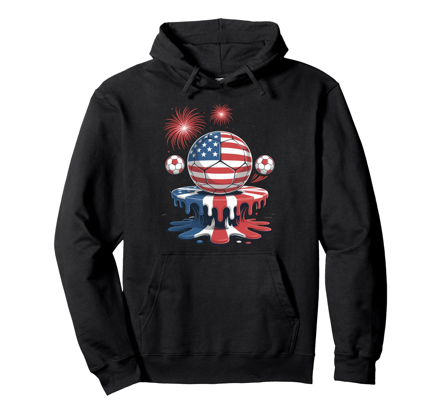 Ice Cream Drip Game American Usa Flag Hoodie - Graphic Print Men Women - T-Shirt, Sweatshirt, Hoodie