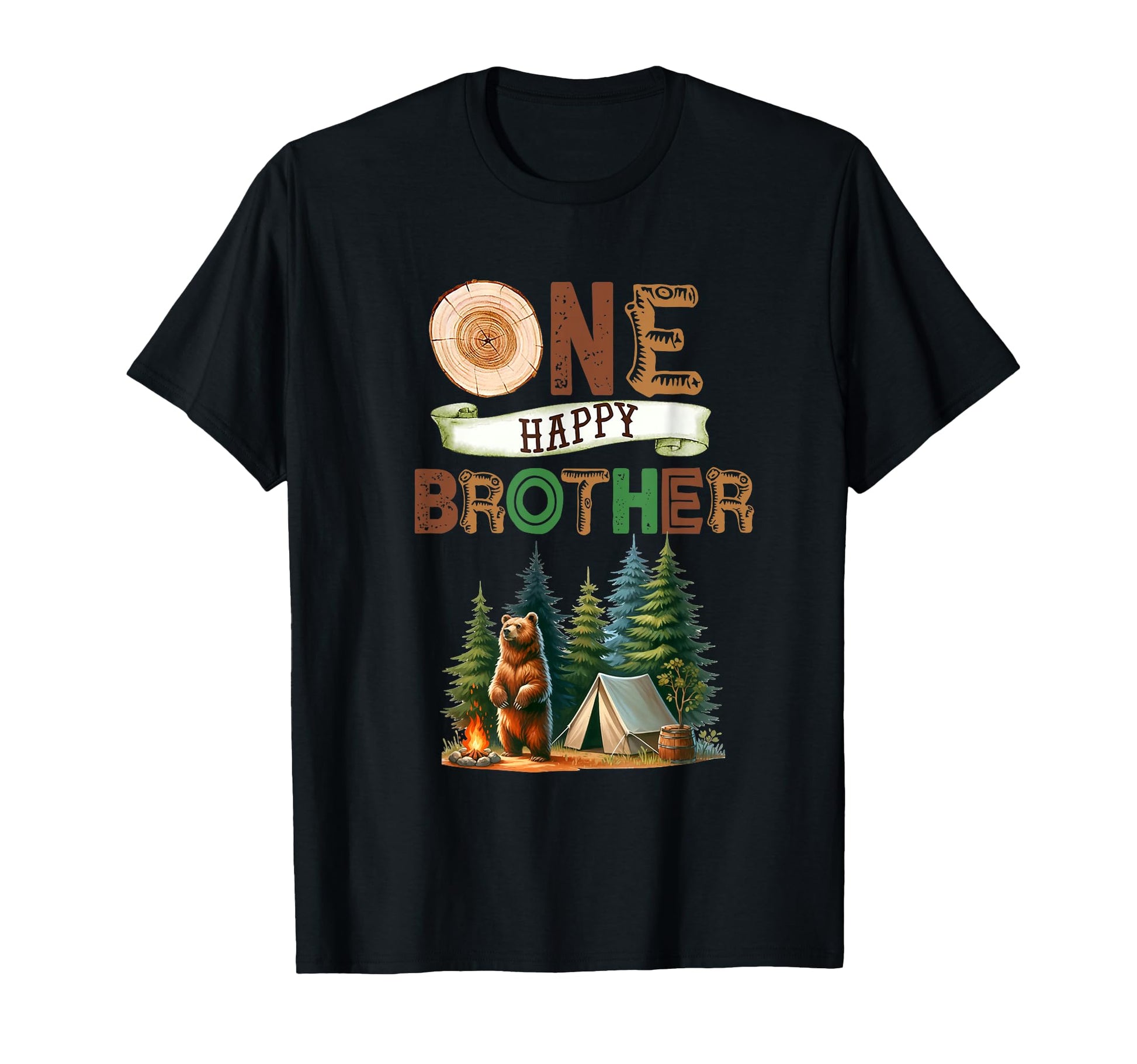 One Happy Brother Camper First Birthday T-Shirt - Graphic Print for Adults - T-Shirt, Sweatshirt, Hoodie