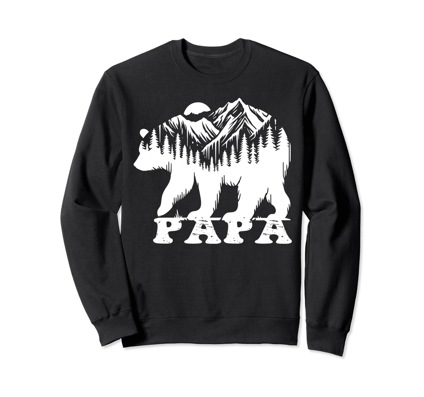 Papa Bear Forest Lake Mountain Scene Sweatshirt - Graphic Print for Adults - T-Shirt, Sweatshirt, Hoodie