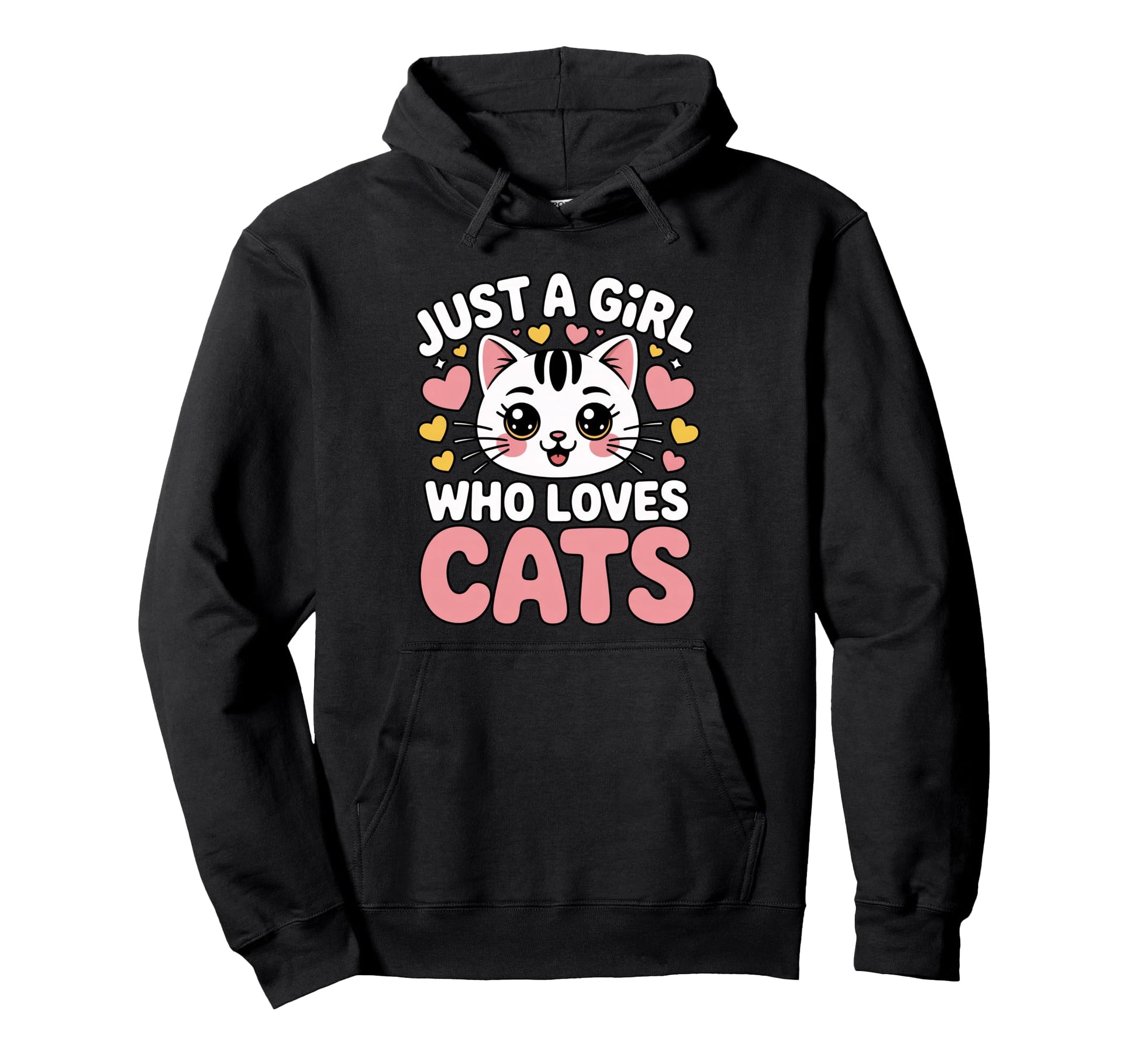 Just Who Loves Cats Hoodie - Fun Novelty Design Men Women - T-Shirt, Sweatshirt, Hoodie