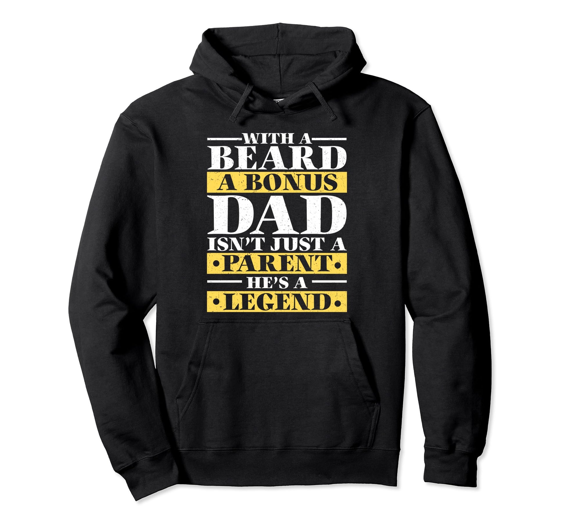 Bearded Bonus Dad Stepdad Funny Step Dad Hoodie - Graphic Print Unisex - T-Shirt, Sweatshirt, Hoodie