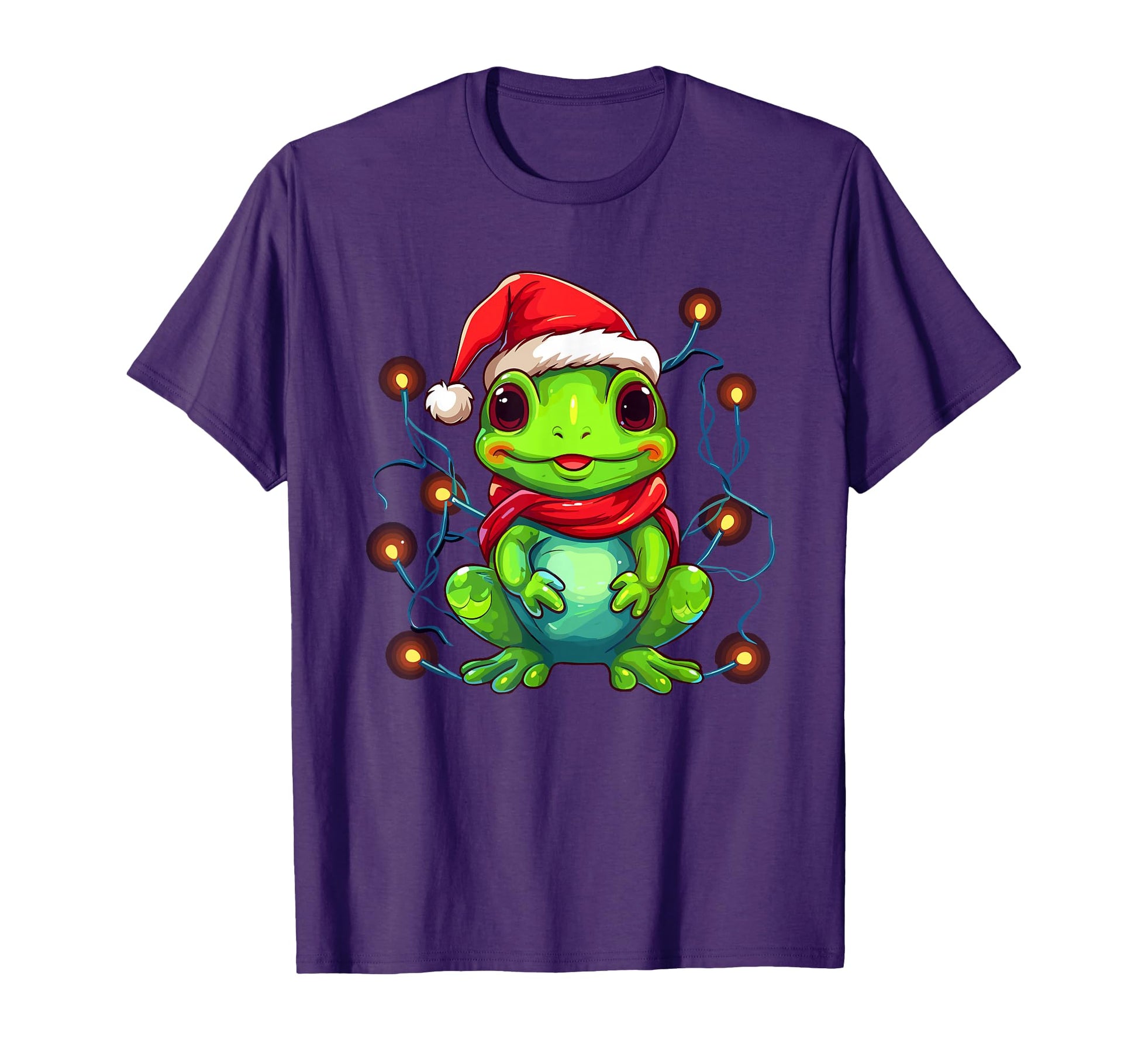 Frog Lights Santa Hat Pajama T-Shirt - Unique Graphic for Adults - T-Shirt, Sweatshirt, Hoodie
