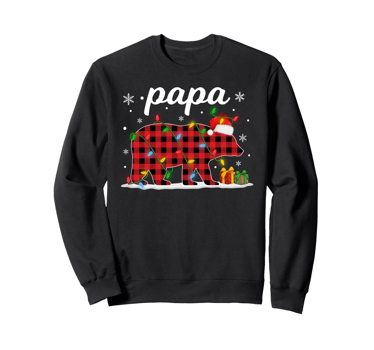 Red Plaid Bear Pajama Papa Sweatshirt - Streetwear Style Men Women - T-Shirt, Sweatshirt, Hoodie