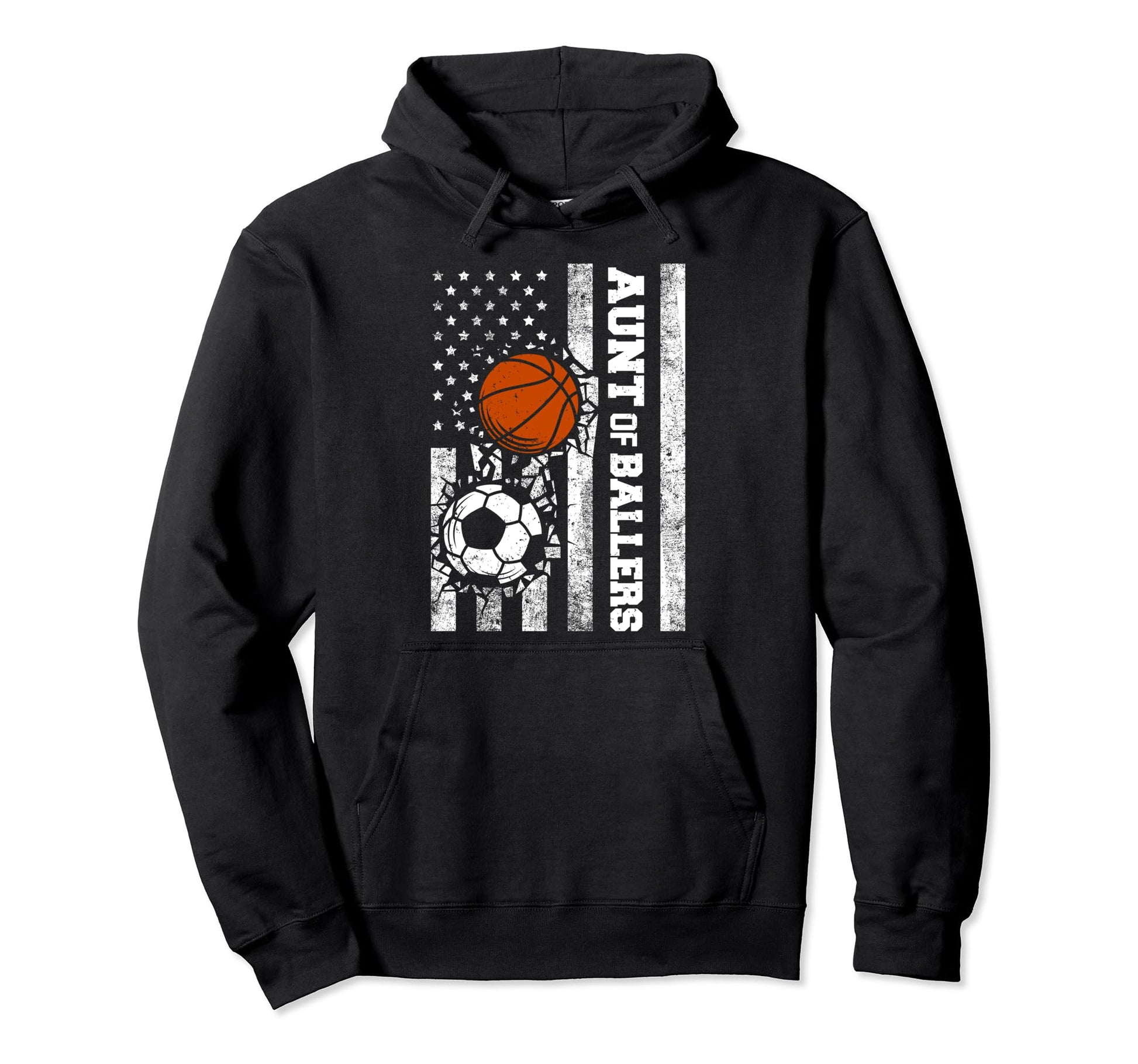 Aunt Ballers Funny Usa Flag Soccer Hoodie - Aesthetic Graphic for Adults - T-Shirt, Sweatshirt, Hoodie
