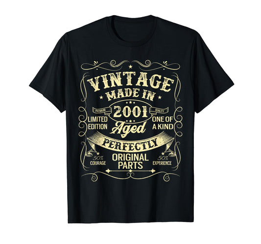 2001 Made Or Born 2001 Original Parts T-Shirt - Trendy Graphic for Adults - T-Shirt, Sweatshirt, Hoodie