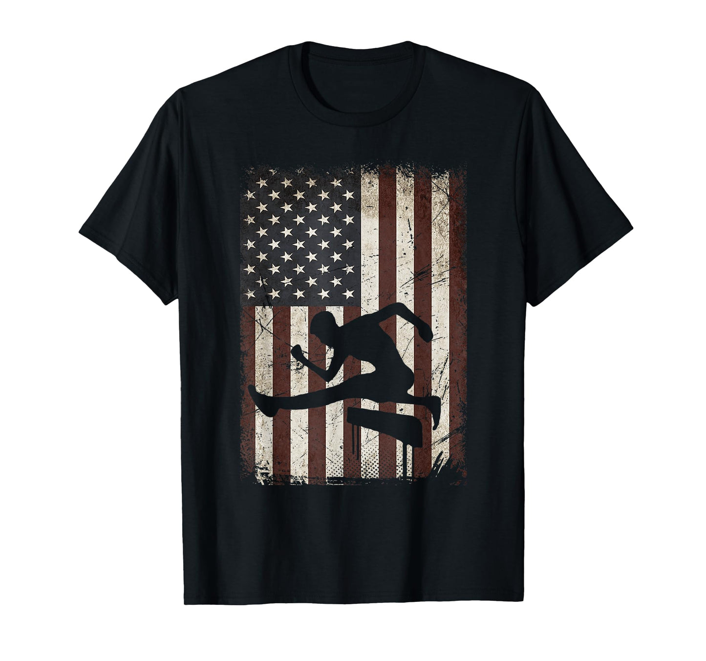 Track And Field Player American Flag T-Shirt - Casual Everyday Wear Unisex - T-Shirt, Sweatshirt, Hoodie