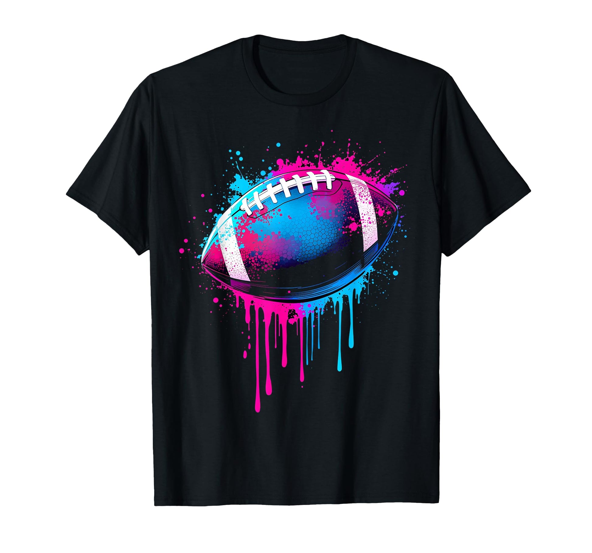 Football Drip Tie Dye Colorful Football T-Shirt - Streetwear Style Unisex - T-Shirt, Sweatshirt, Hoodie