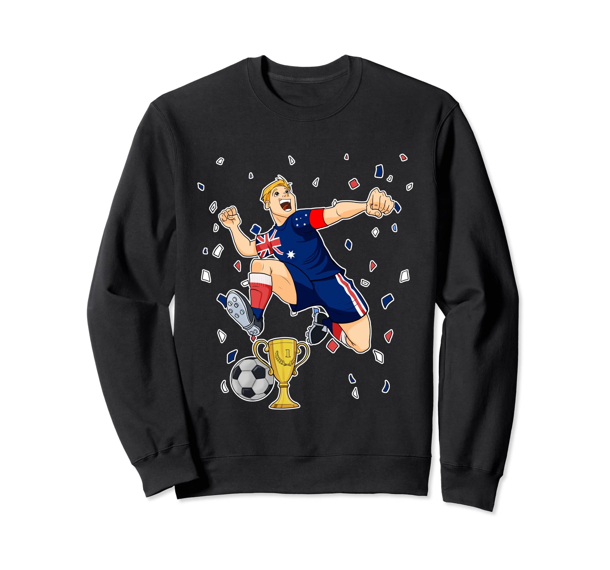 Australian Flag Soccer Team I Sweatshirt - Trendy Graphic for Adults - T-Shirt, Sweatshirt, Hoodie