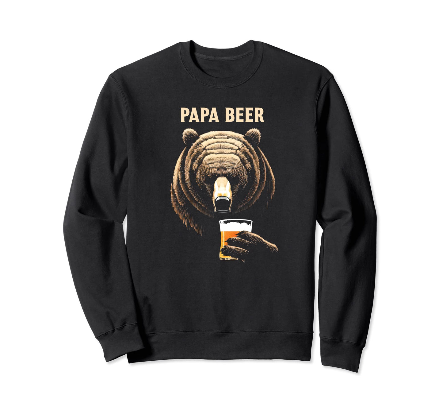 Papa Beer Beer Loving Wildlife Sweatshirt - Aesthetic Graphic for Adults - T-Shirt, Sweatshirt, Hoodie