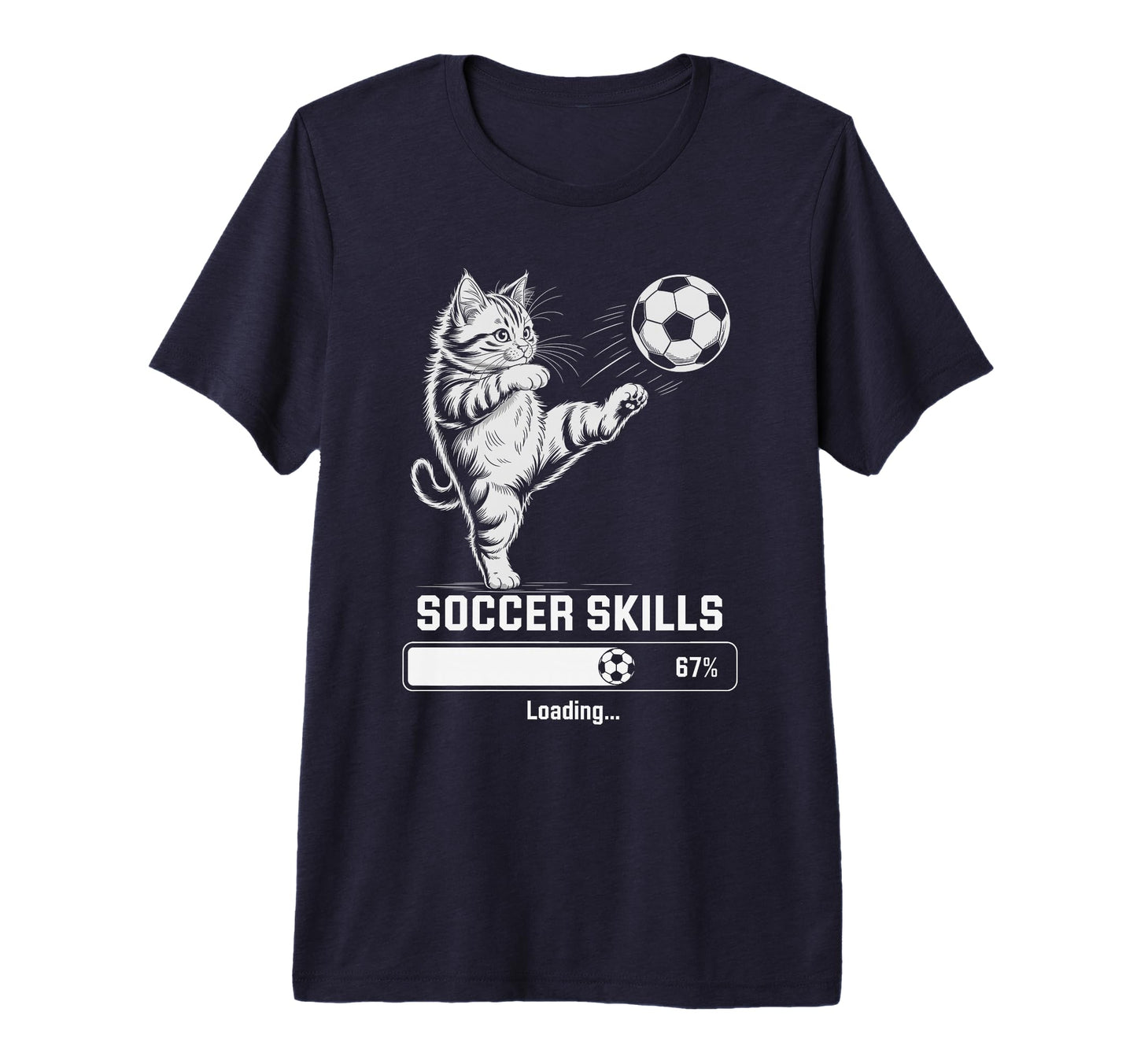 Kawaii Soccer Skills Loading Cat Mom My T-Shirt - Aesthetic Graphic Unisex - T-Shirt, Sweatshirt, Hoodie