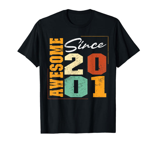 Awesome Since 2001 Birthday 2001 T-Shirt - Novelty Apparel for Adults - T-Shirt, Sweatshirt, Hoodie