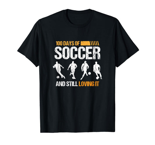 100 Days Soccer Passionate Sport T-Shirt - Minimalist Print for Adults - T-Shirt, Sweatshirt, Hoodie