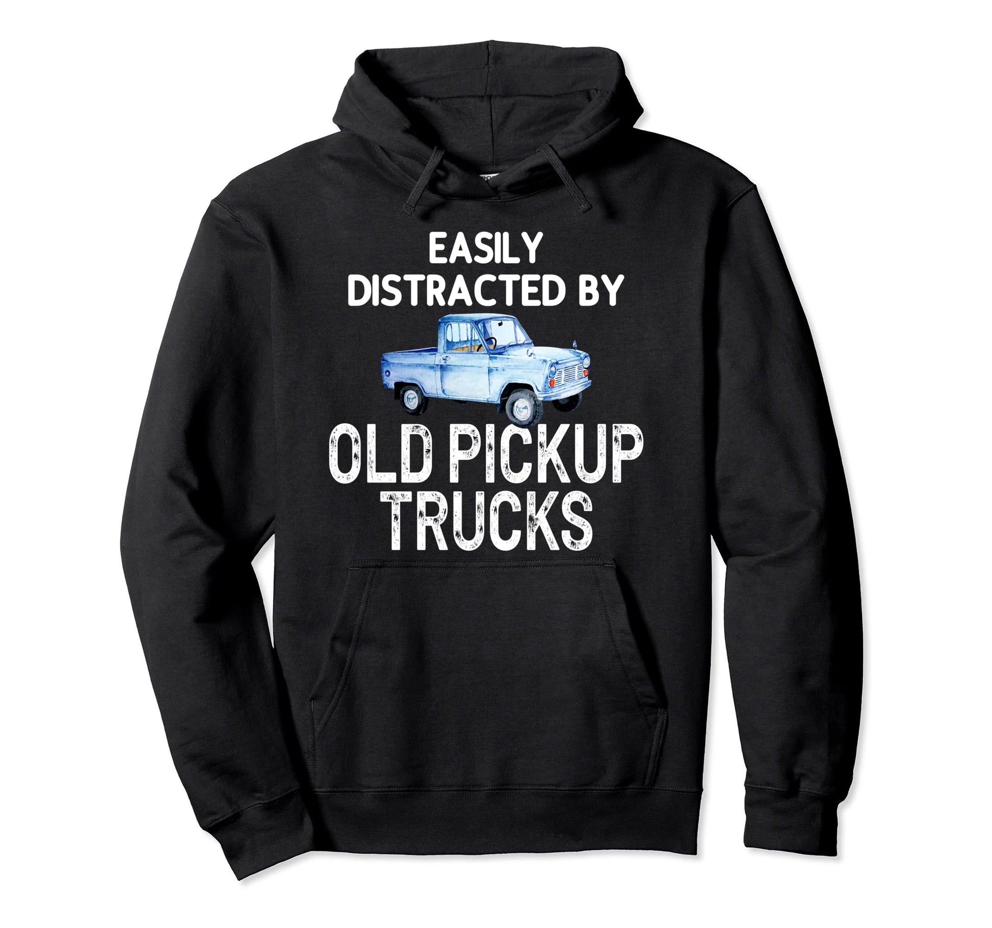 Easily Distracted Old Pickup Trucks Road Hoodie - Trendy Graphic Men Women - T-Shirt, Sweatshirt, Hoodie