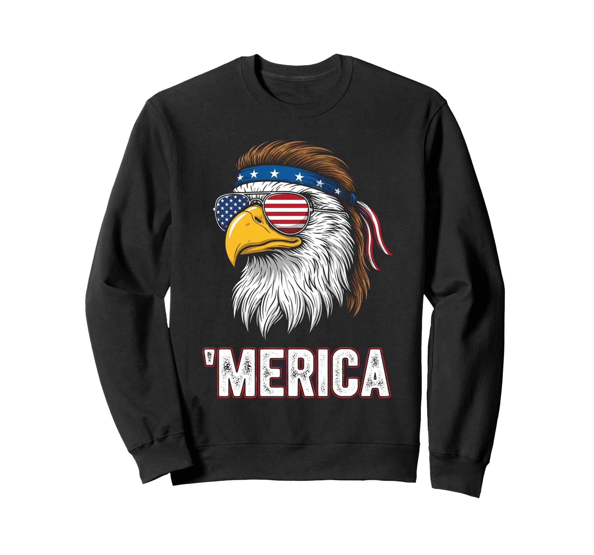 Merica American Usa Flag Patriotic 4Th Sweatshirt - Graphic Print Unisex - T-Shirt, Sweatshirt, Hoodie