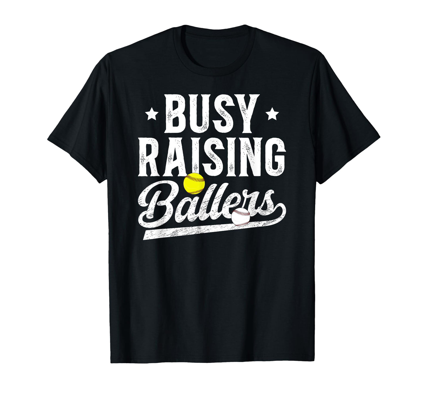 Busy Raising Ballers Baseball T-Shirt - Fun Novelty Design for Adults - T-Shirt, Sweatshirt, Hoodie