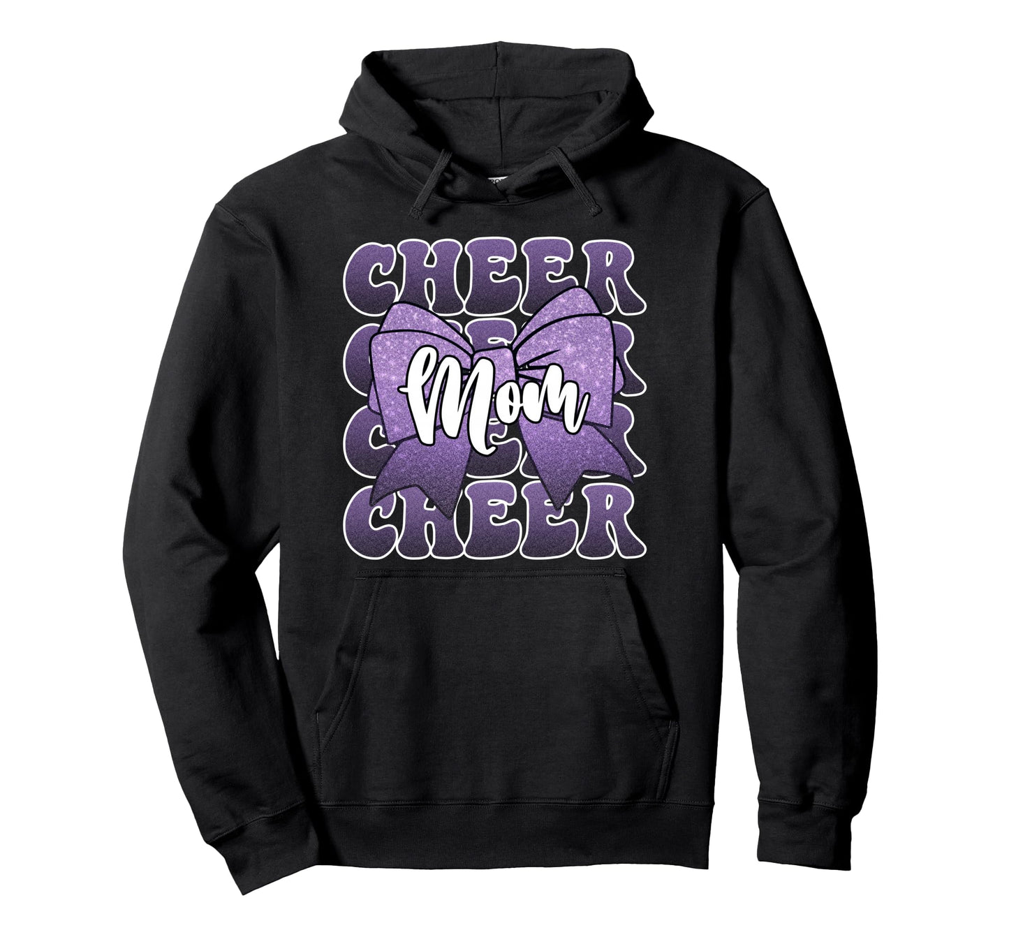 Cheer Mom Mama Bow Cheerleader Hoodie - Unique Graphic Men Women - T-Shirt, Sweatshirt, Hoodie