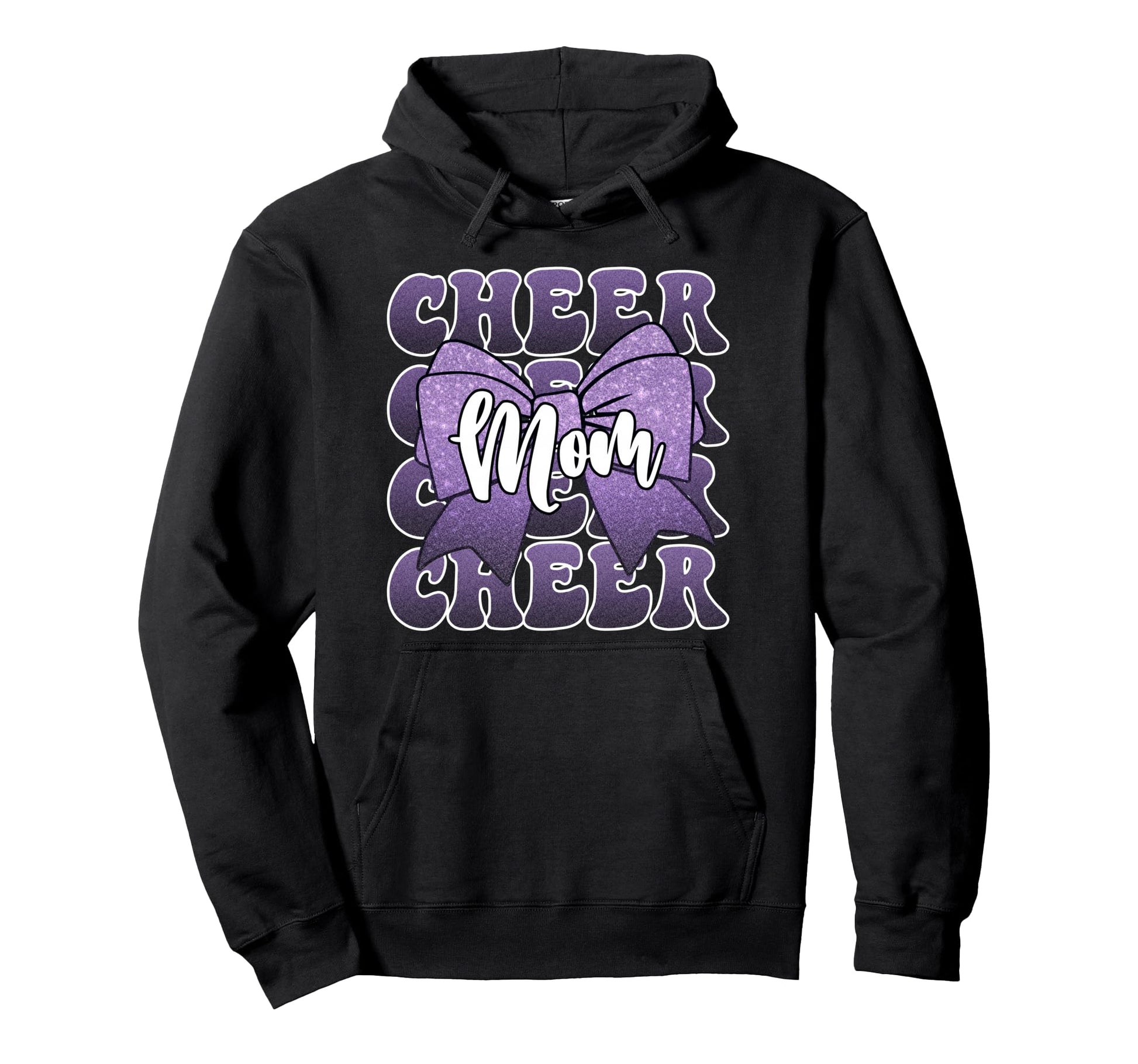 Cheer Mom Mama Bow Cheerleader Hoodie - Unique Graphic Men Women - T-Shirt, Sweatshirt, Hoodie