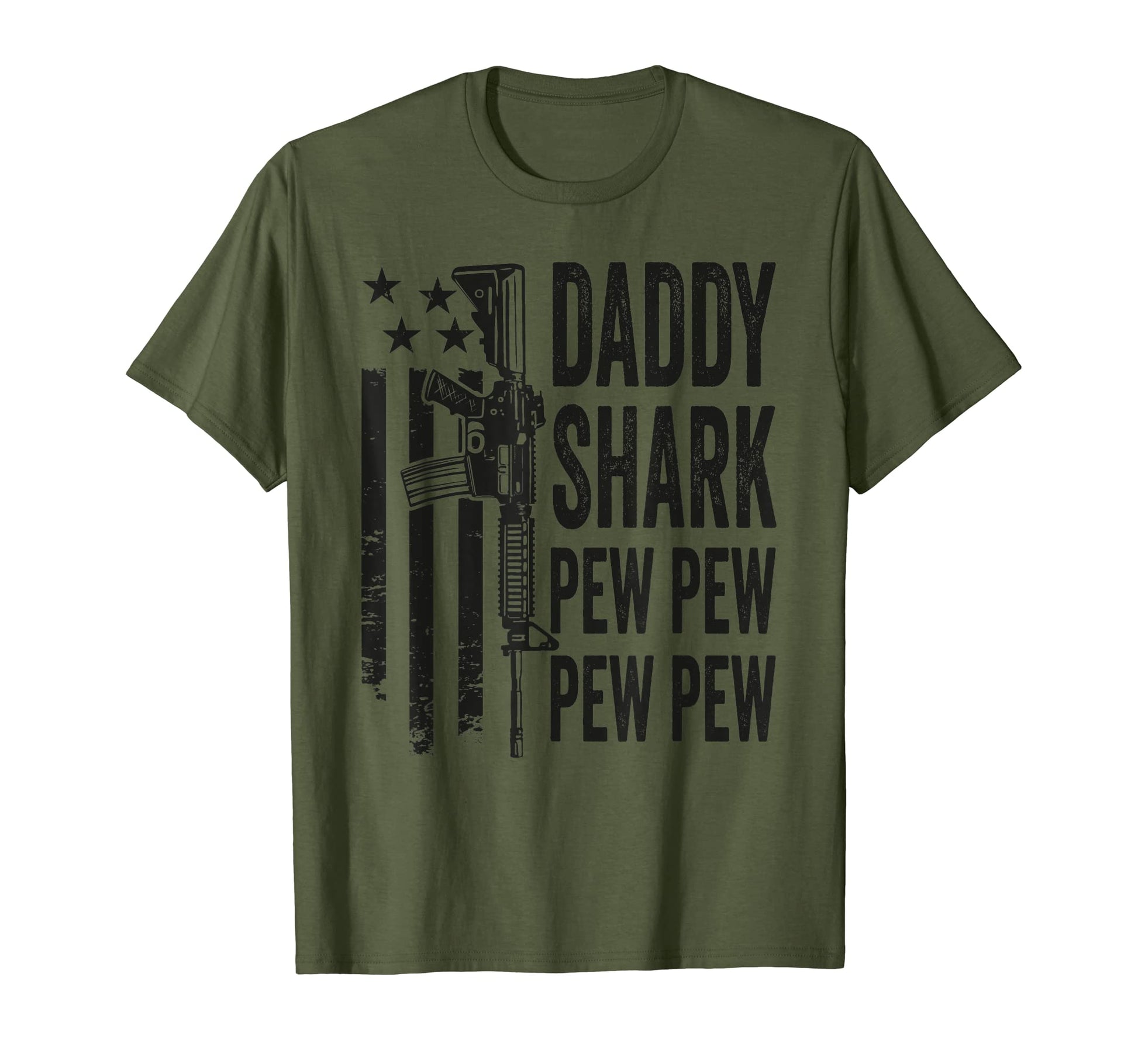 Daddy Shark Pew Pew Mens Father Guns T-Shirt - Aesthetic Graphic Unisex - T-Shirt, Sweatshirt, Hoodie