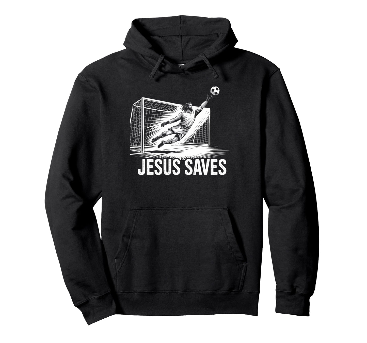 Soccer Goalie Goalkeeper Jesus Saves Hoodie - Minimalist Print Men Women - T-Shirt, Sweatshirt, Hoodie